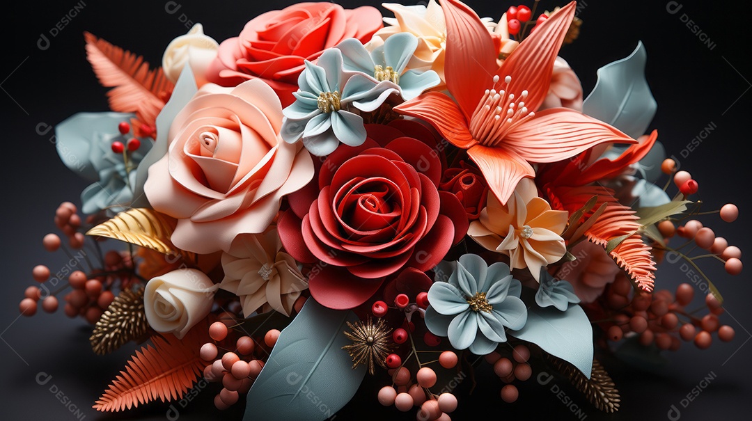 Buquê de flores IA generativa.
