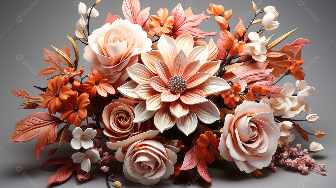 Buquê de flores IA generativa.