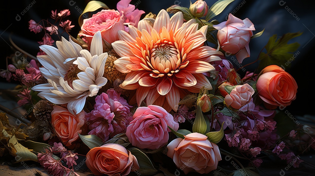 Buquê de flores IA generativa.