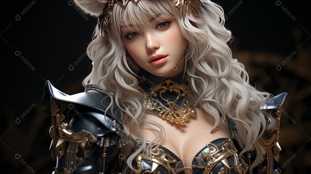 Imagem realista de personagem feminino de anime.