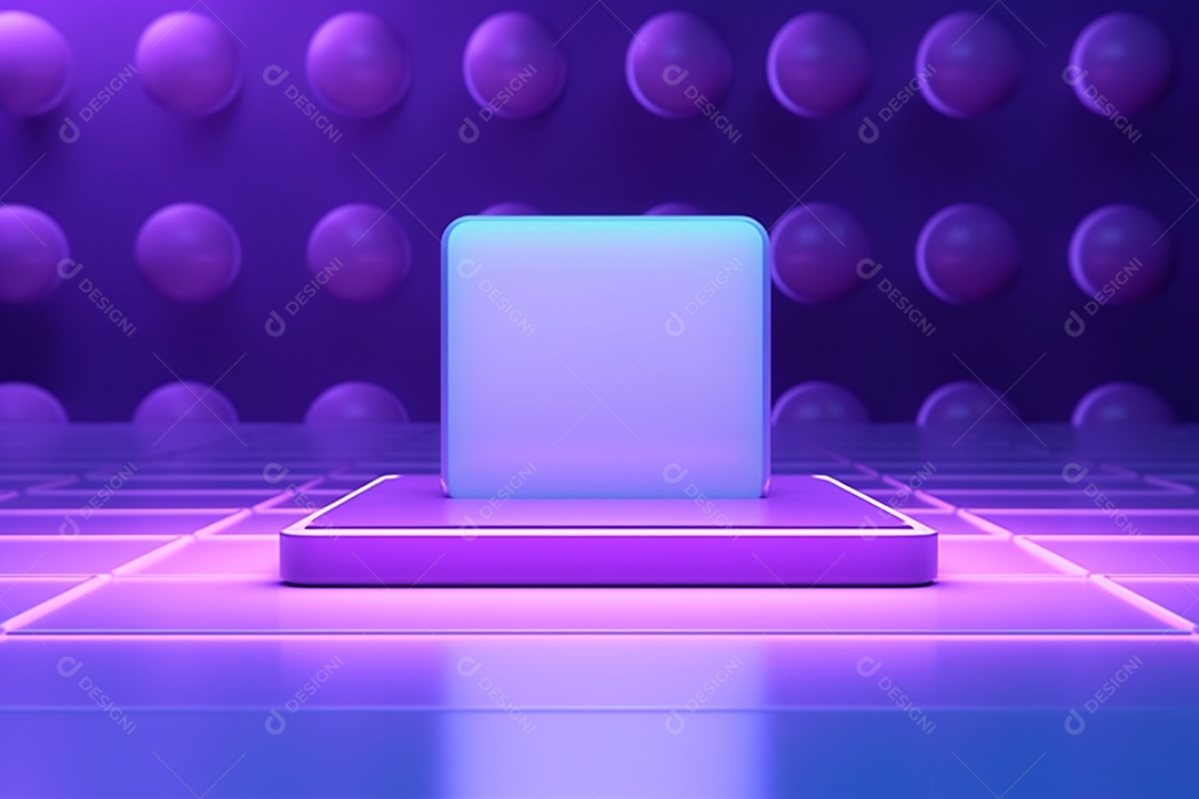 Cenário com fundo colorido neon