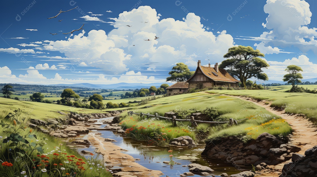 Vida rústica e rural IA generativa.