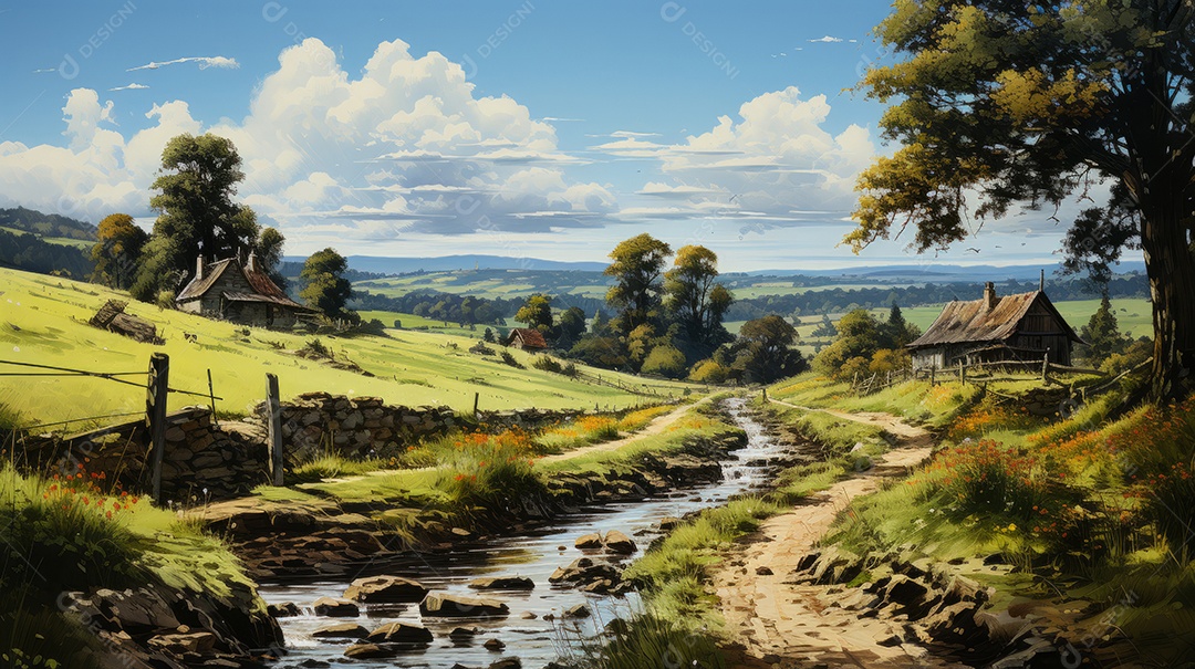 Vida rústica e rural IA generativa.