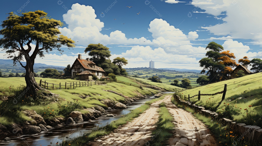 Vida rústica e rural IA generativa.