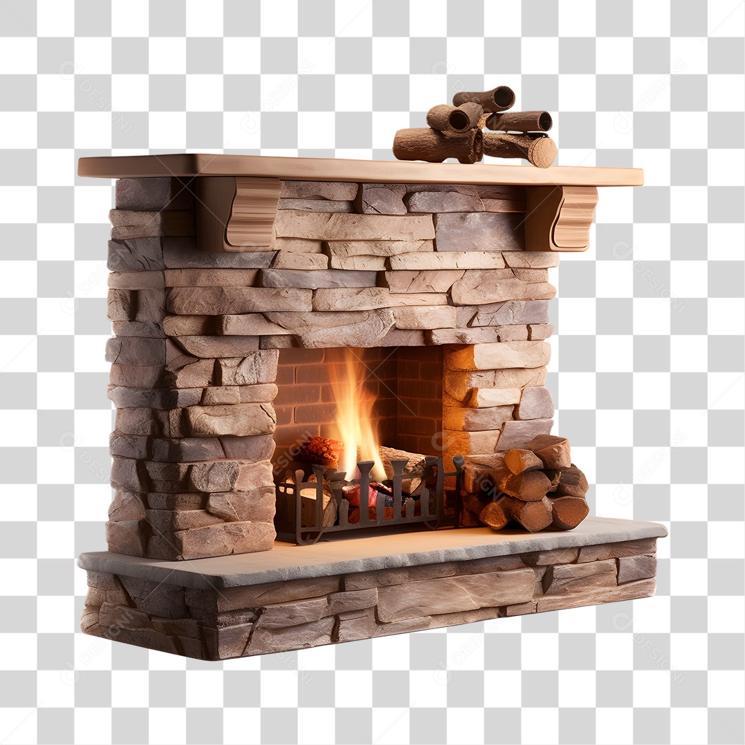 Lareira com Fogo PNG Transparente