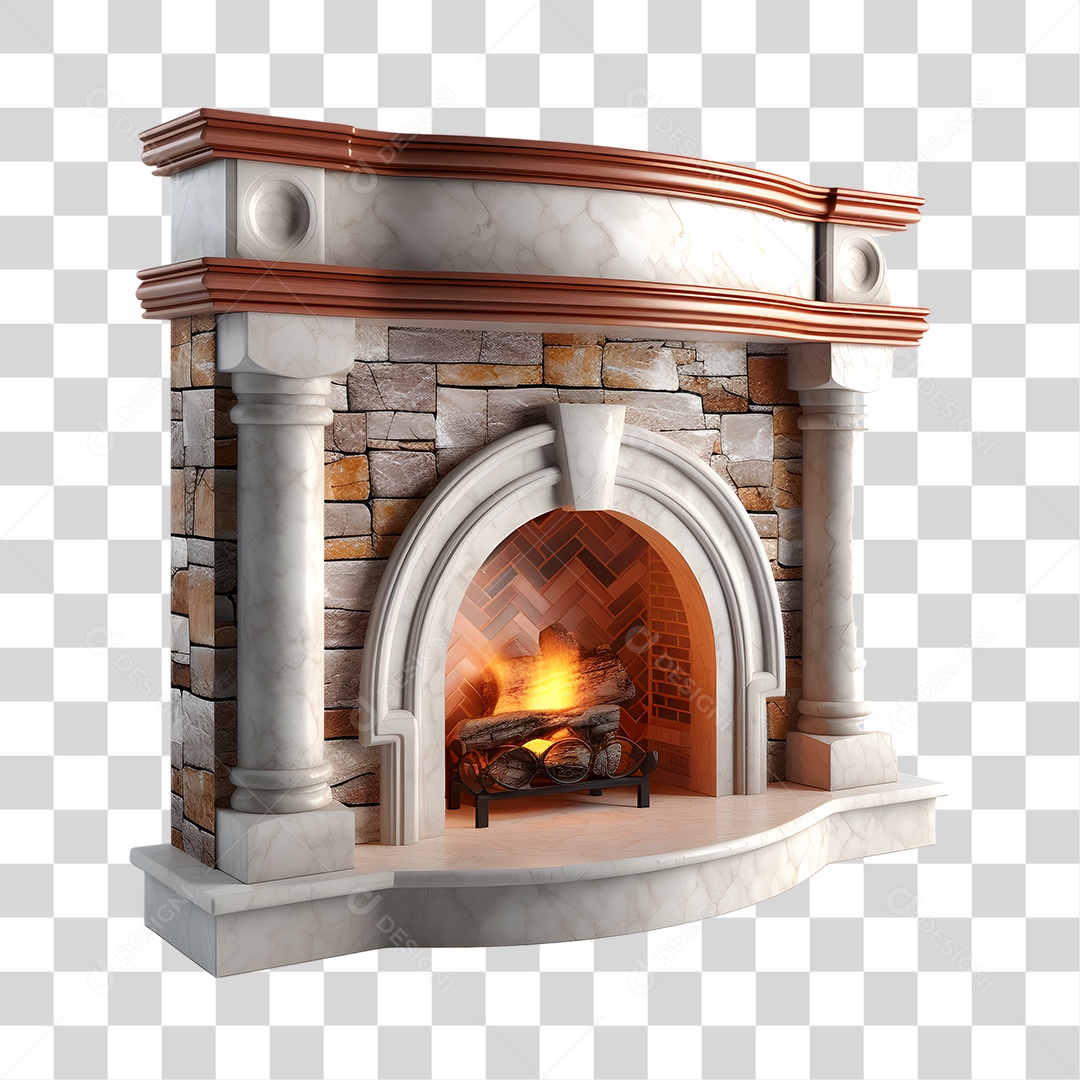 Lareira com Fogo PNG Transparente