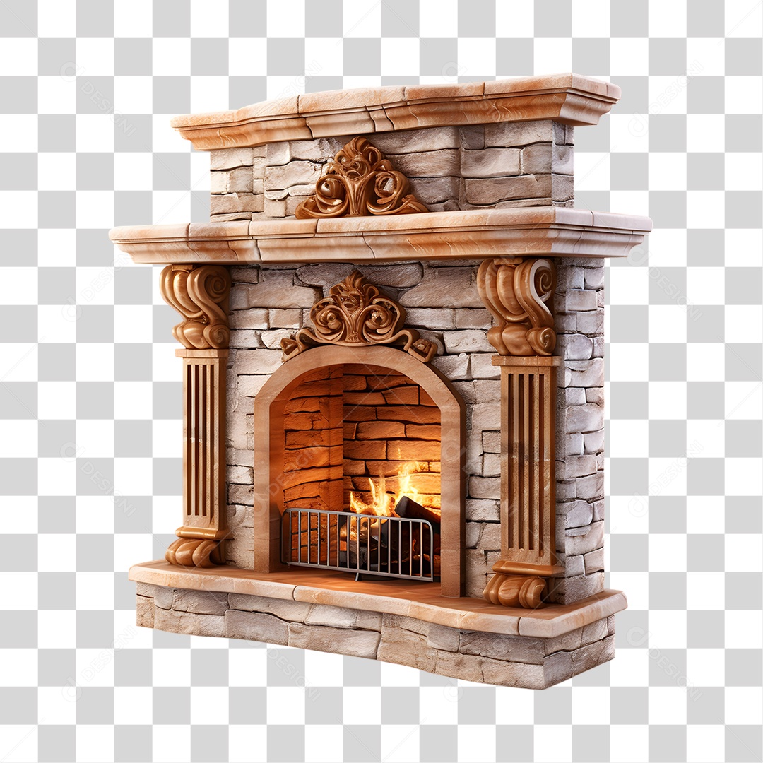 Lareira com Fogo PNG Transparente