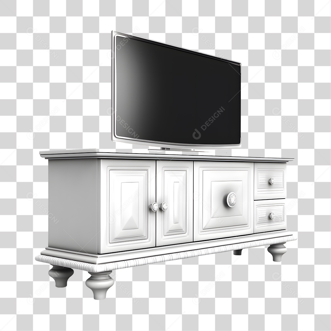 Rack Com Televisão PNG Transparente
