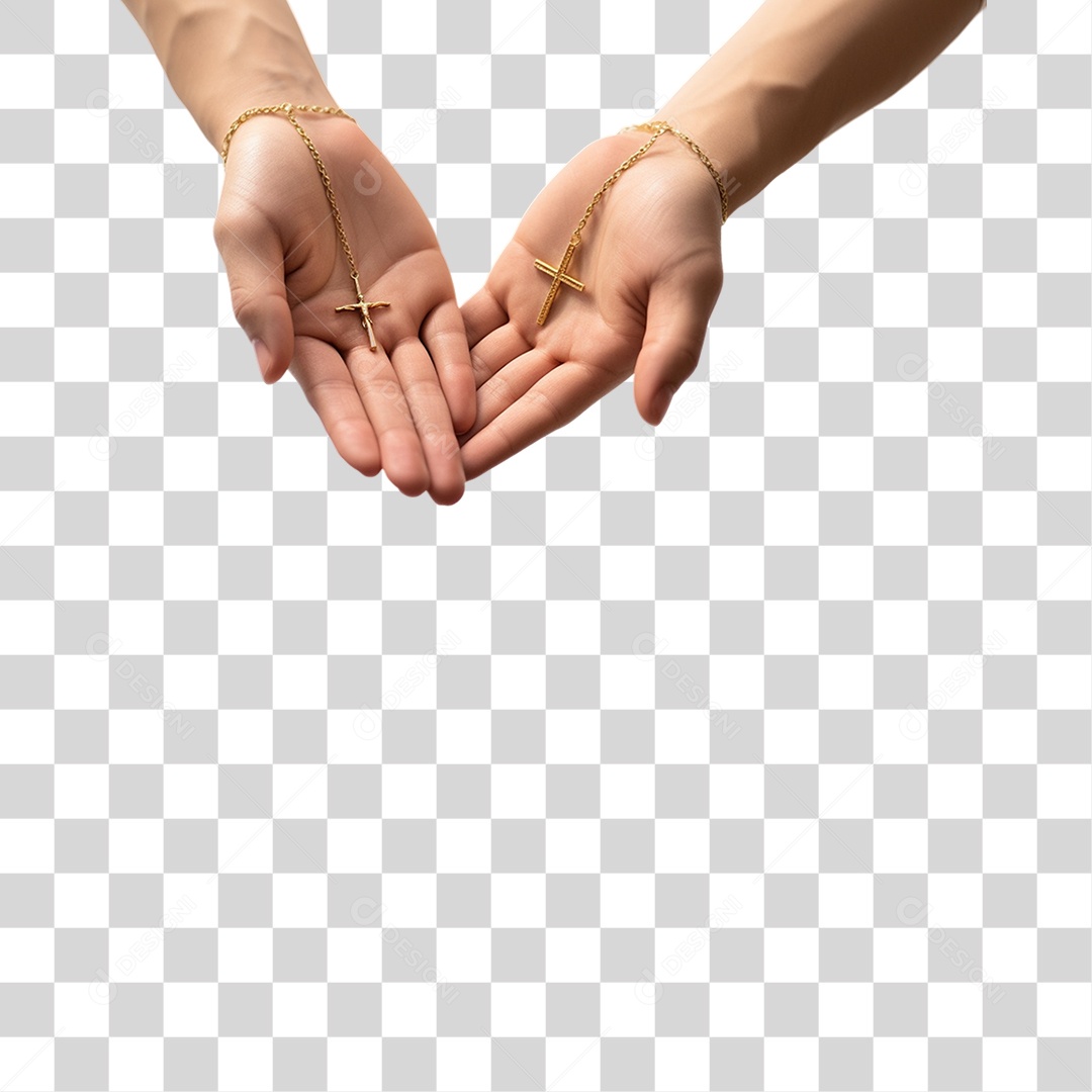 Mão Segurando uma Cruz PNG Transparente