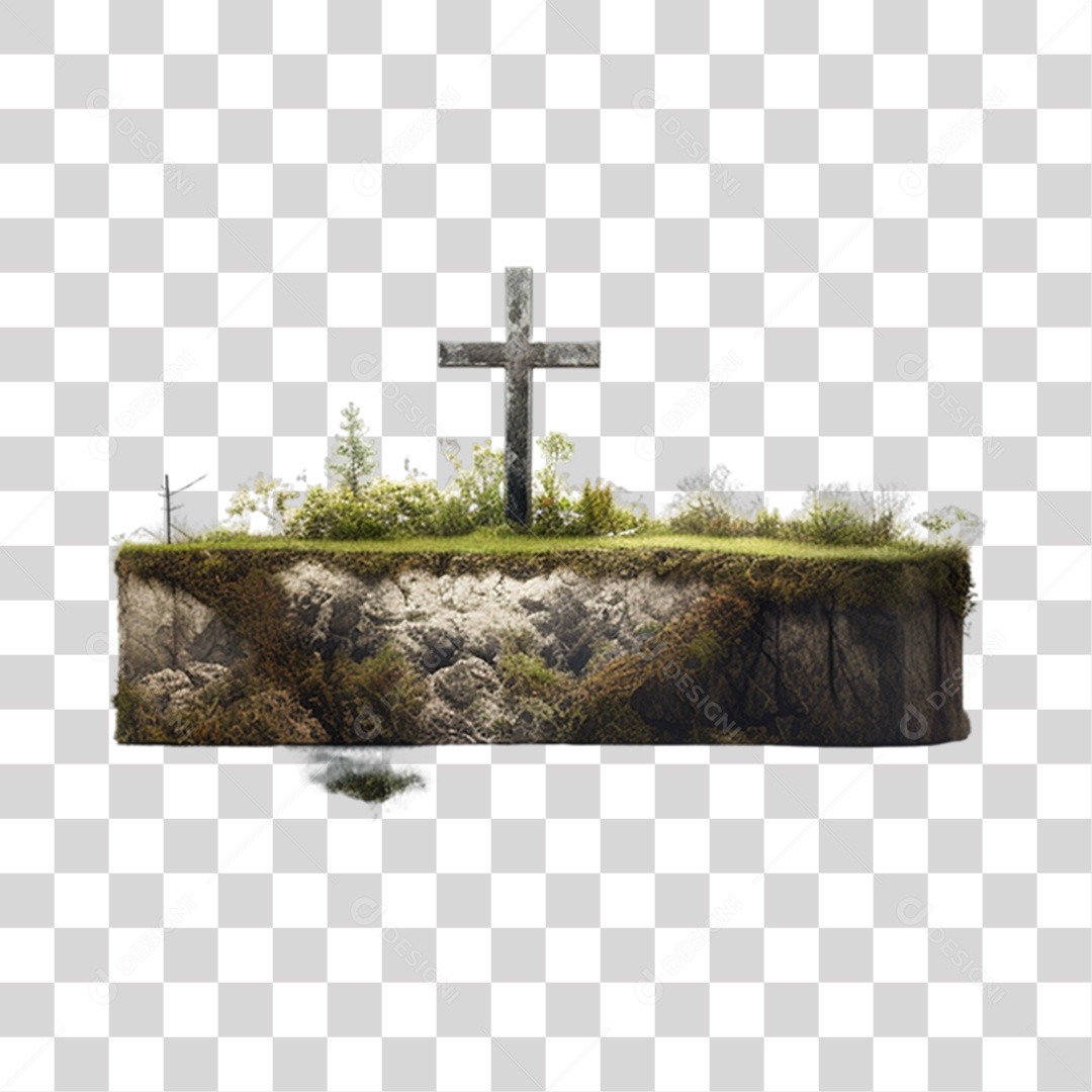 Morro com uma Cruz PNG Transparente