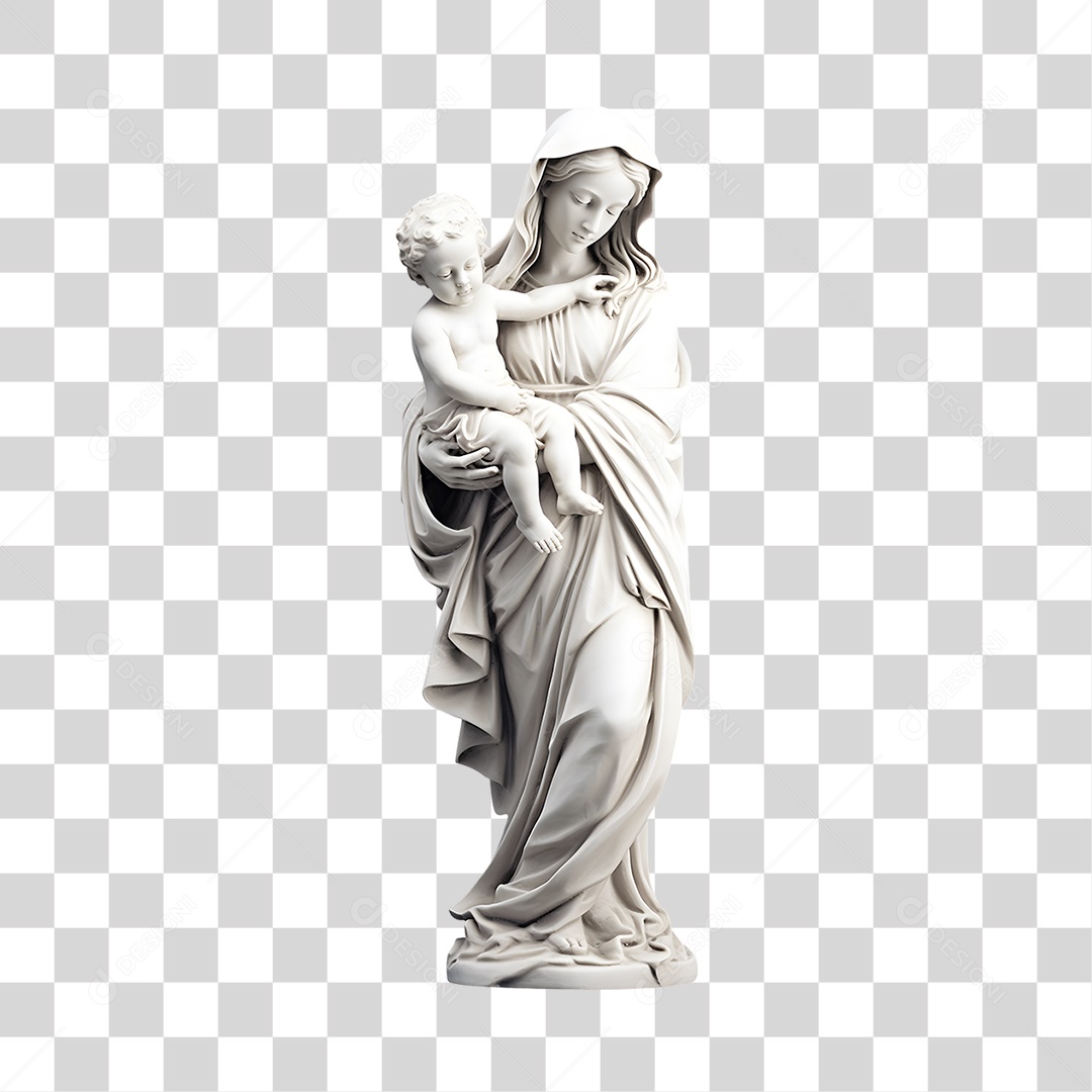 Objeto 3D Nossa Senhora Composição PNG Transparente