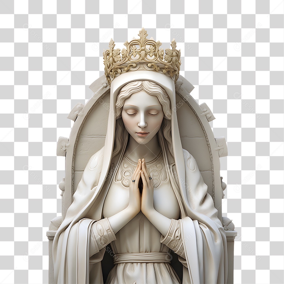Objeto 3D Nossa Senhora Composição PNG Transparente