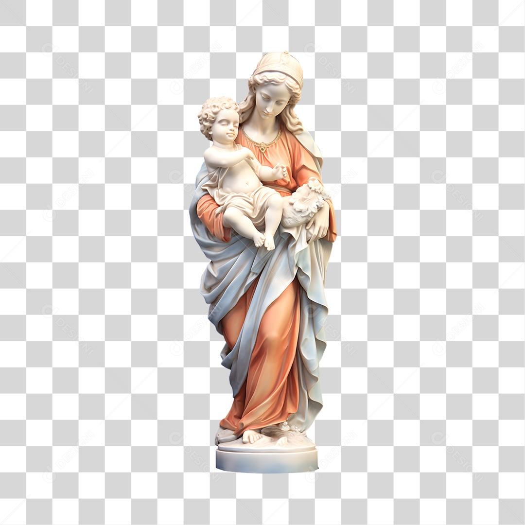 Objeto 3D Nossa Senhora Composição PNG Transparente