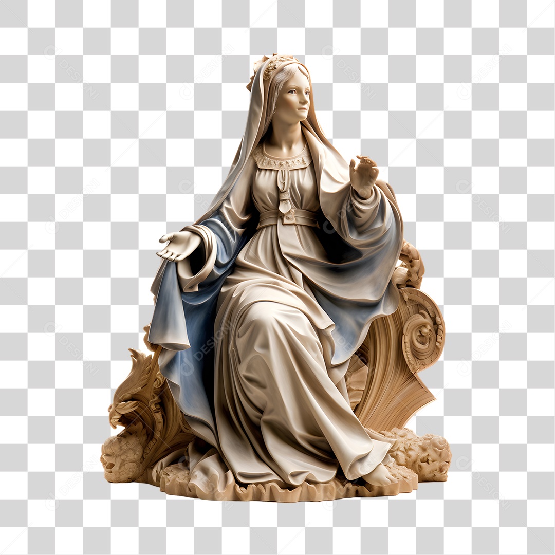 Objeto 3D Nossa Senhora Composição PNG Transparente