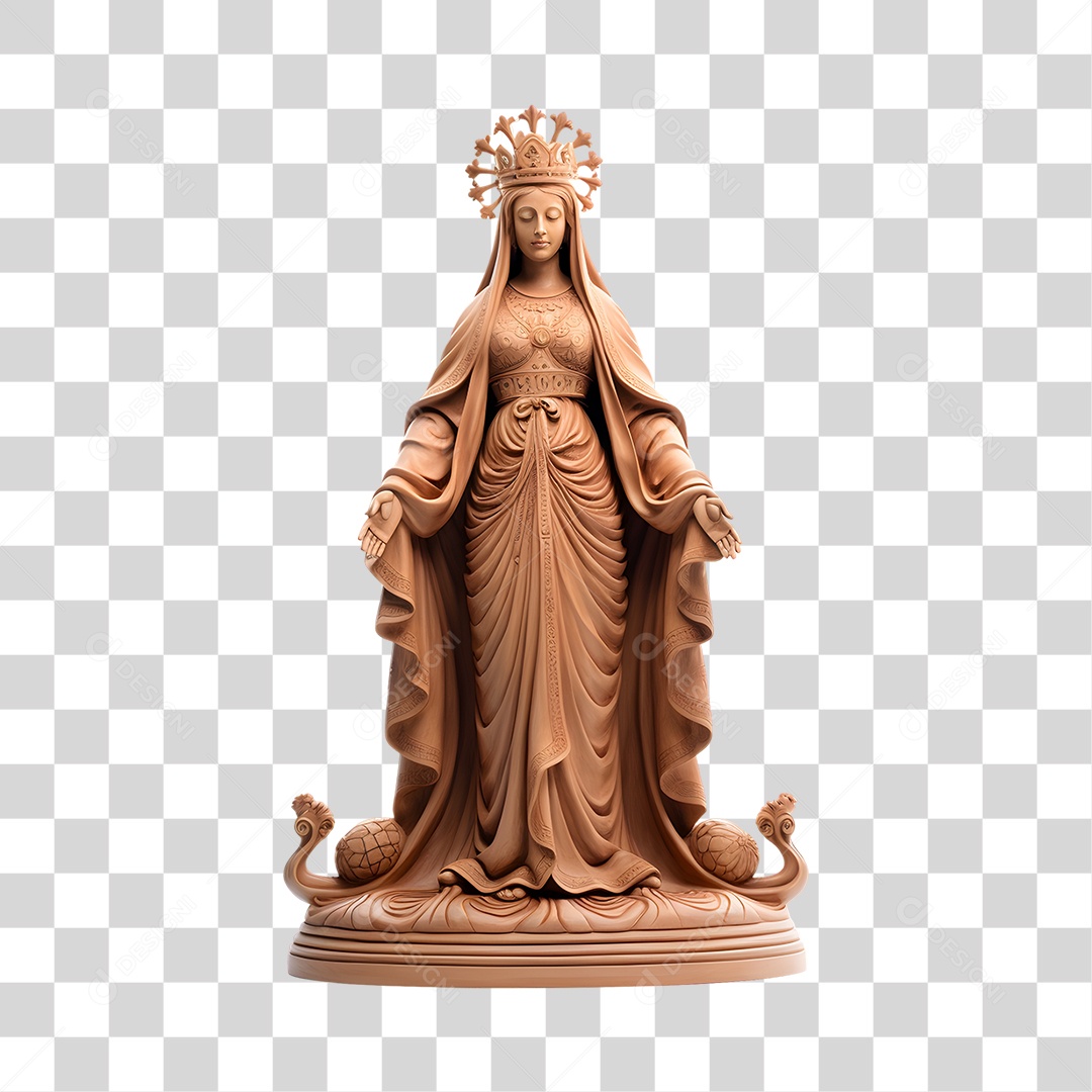 Objeto 3D Nossa Senhora Composição PNG Transparente