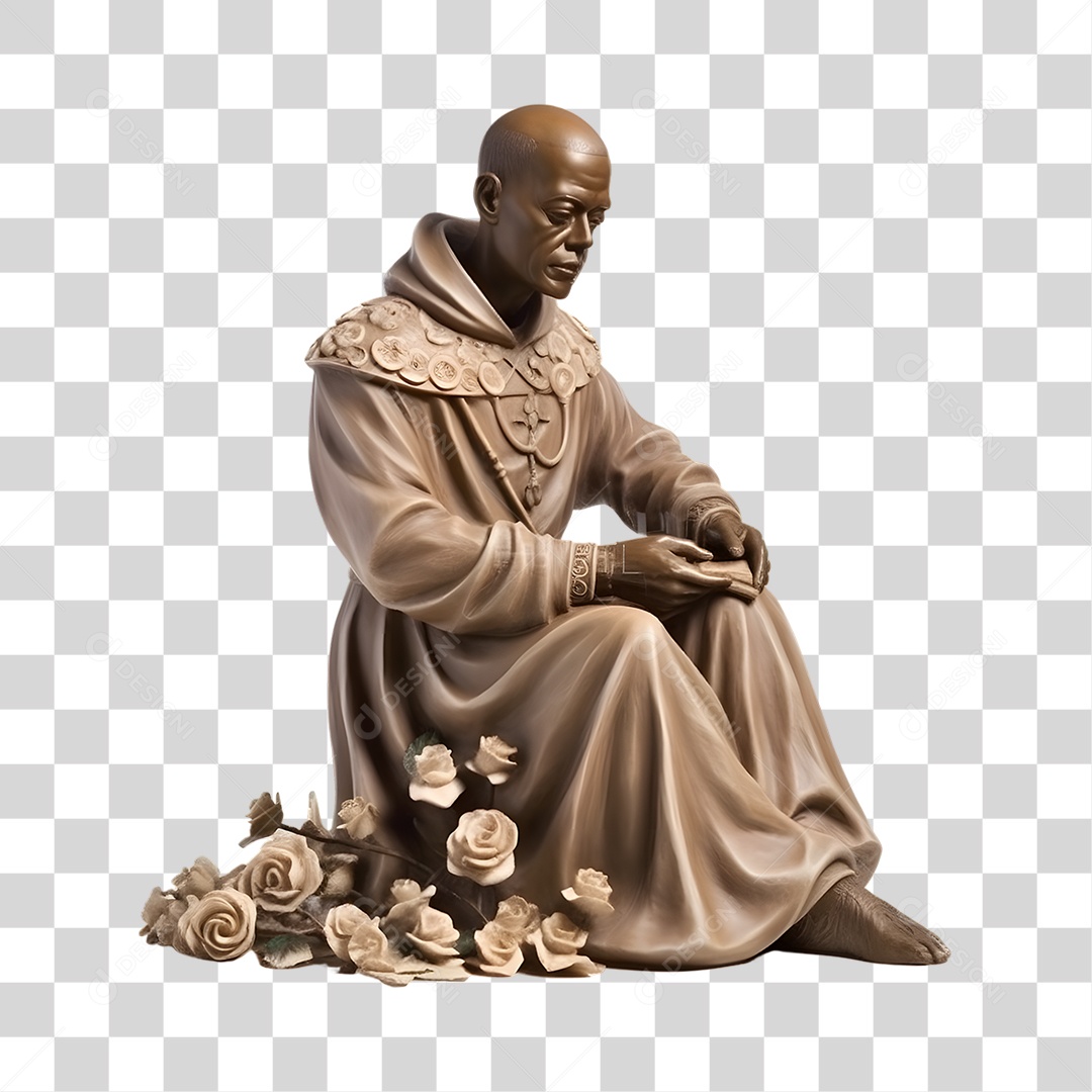 Objeto 3D São Pedro Benedito Composição PNG Transparente