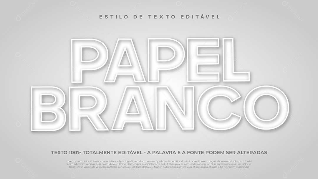 Estilo De Texto Papel Branco EPS Editável