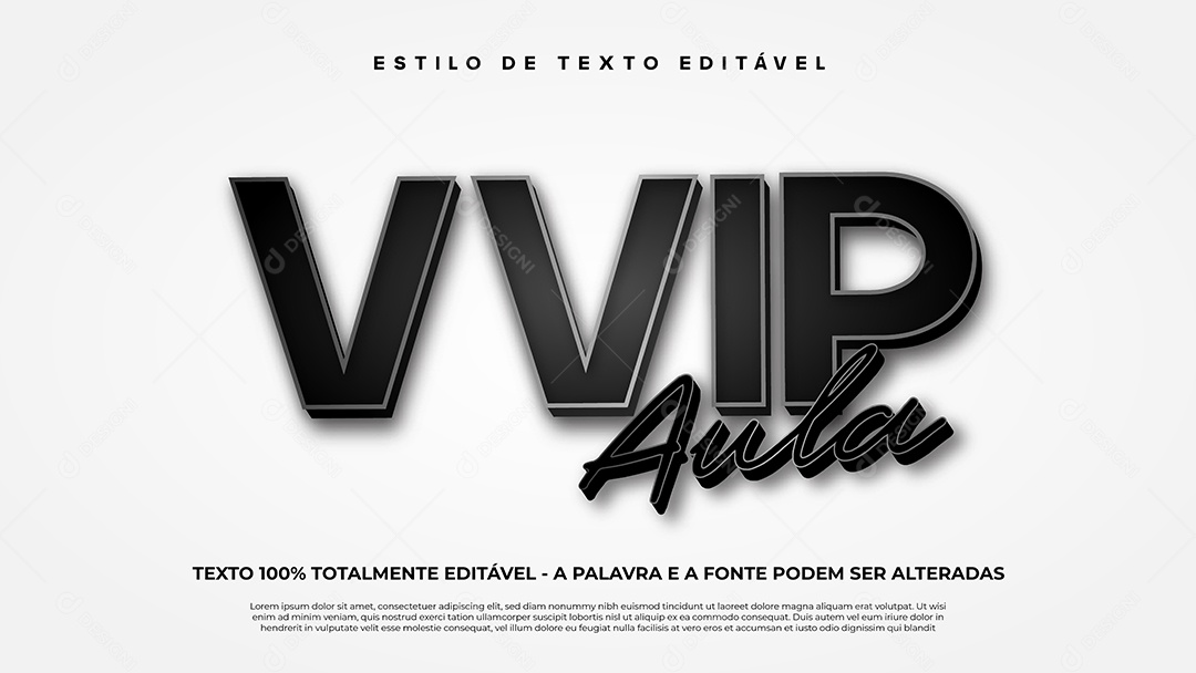 Estilo De Texto Preto V Vip Aula EPS Editável