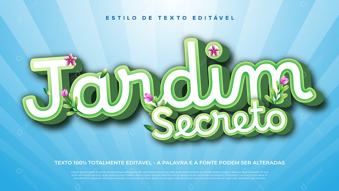 Estilo De Texto Jardim Secreto EPS Editável