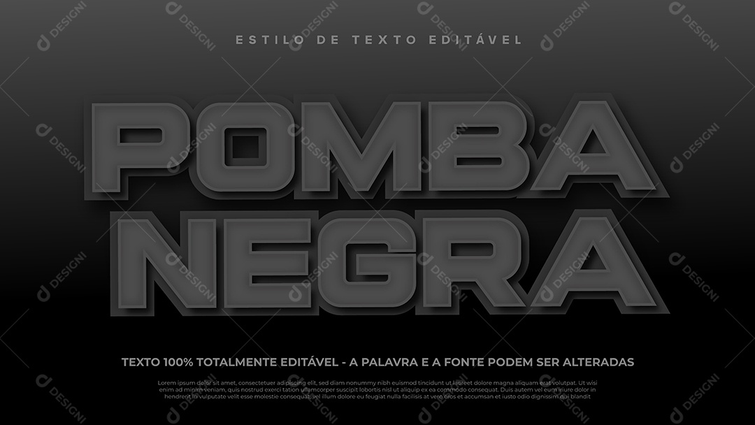 Estilo De Texto Preto Pomba Negra EPS Editável