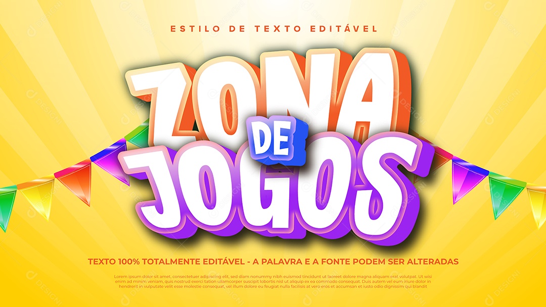 Estilo De Texto Zona De Jogos EPS Editável