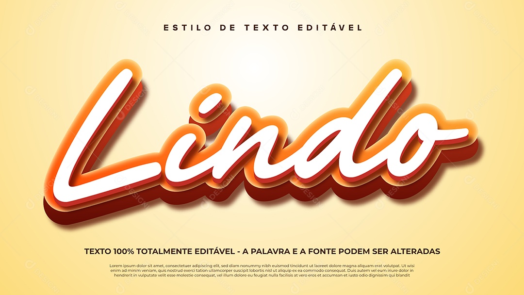 Estilo De Texto Lindo Laranja EPS Editável