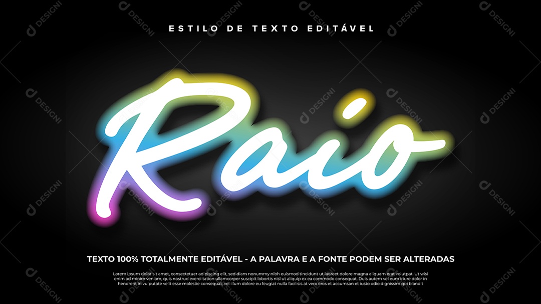 Estilo De Texto Raio EPS Editável