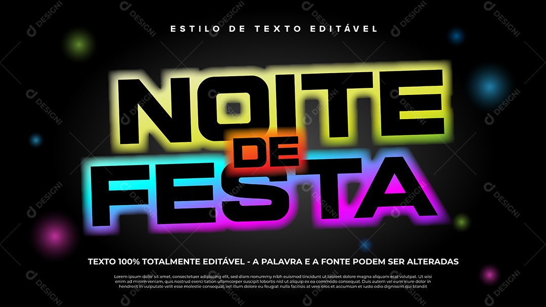 Estilo De Texto Noite De Festa EPS Editável