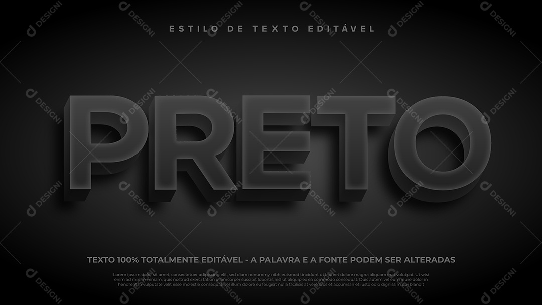 Estilo De Texto Preto EPS Editável