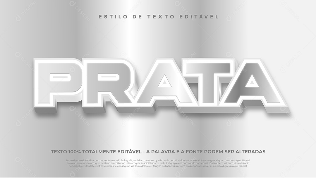 Estilo De Texto Prata EPS Editável