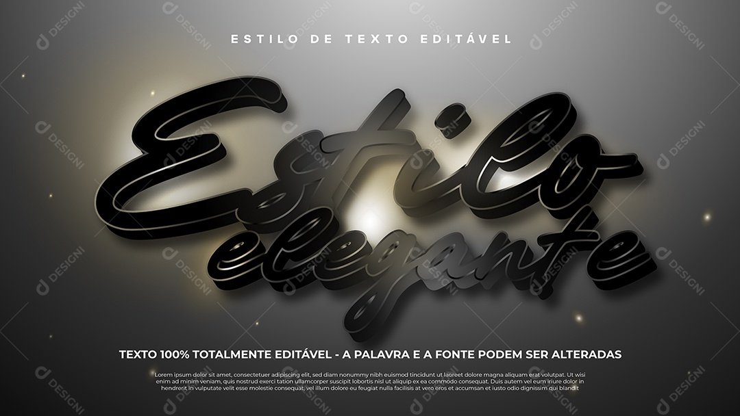 Estilo de Texto Preto Estilo Elegante EPS Editável