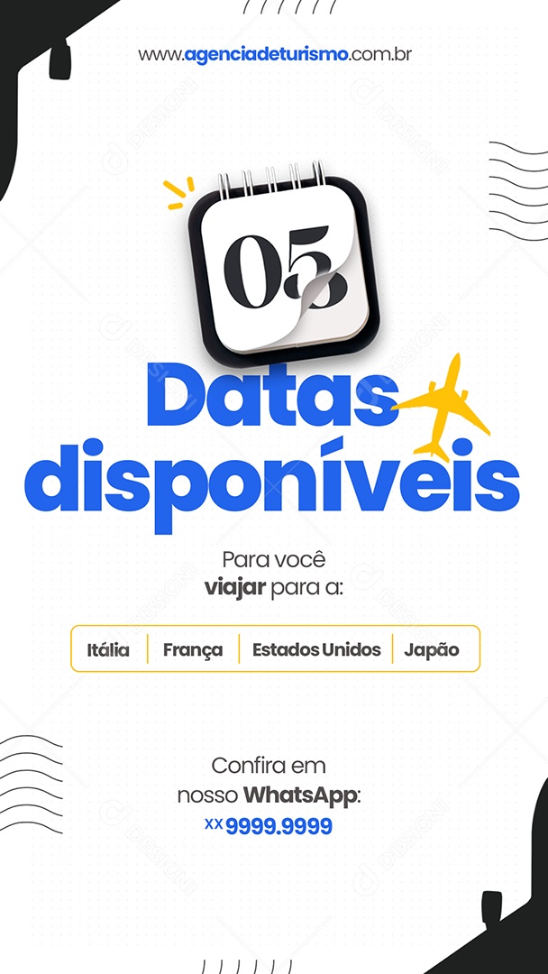 Story Social Media Feed Passagens Aéreas PSD Editável