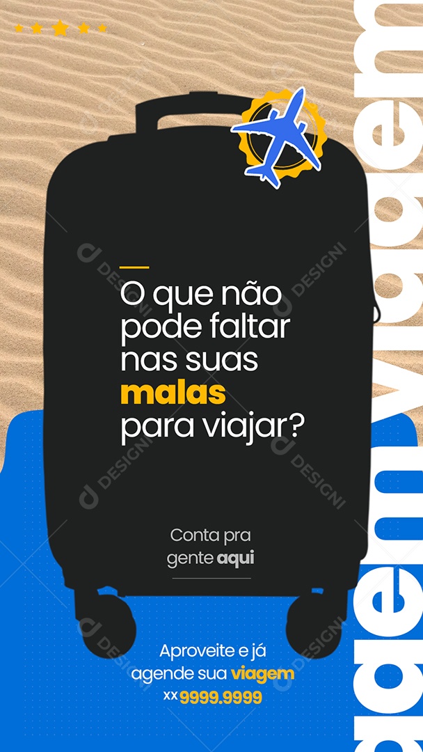 O Que Não Pode Falta na Sua Mala Social Media Feed Passagens Aéreas PSD Editável