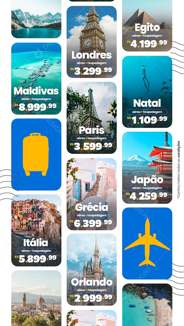 Story Social Media Feed Passagens Aéreas PSD Editável
