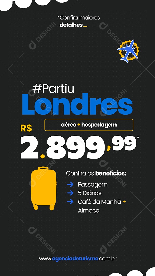 Story Social Media Feed Passagens Aéreas PSD Editável