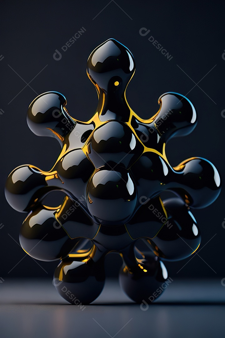 Molécula modelo preto simétrico fundo