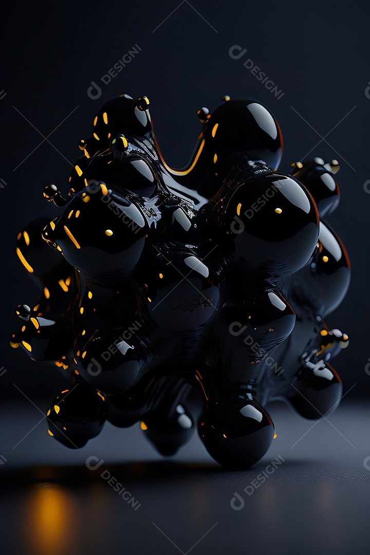 Molécula modelo preto simétrico fundo