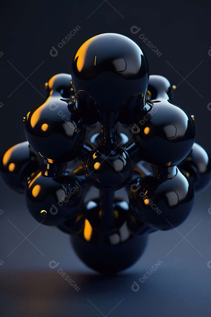 Molécula modelo preto simétrico fundo