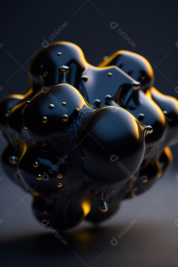 Molécula modelo preto simétrico fundo