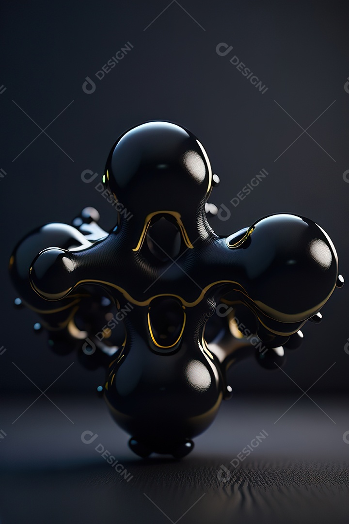 Molécula modelo preto simétrico fundo