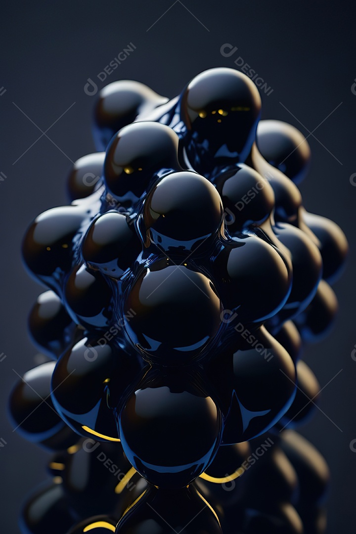 Molécula modelo preto simétrico fundo