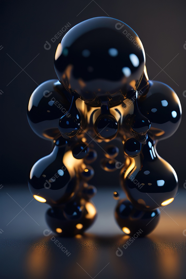 Molécula modelo preto simétrico fundo