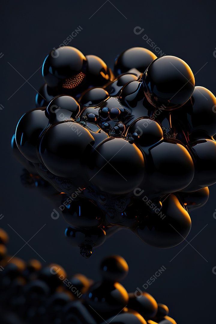 Molécula modelo preto simétrico fundo