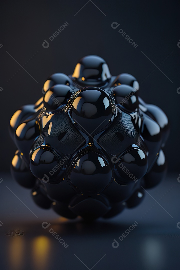 Molécula modelo preto simétrico fundo