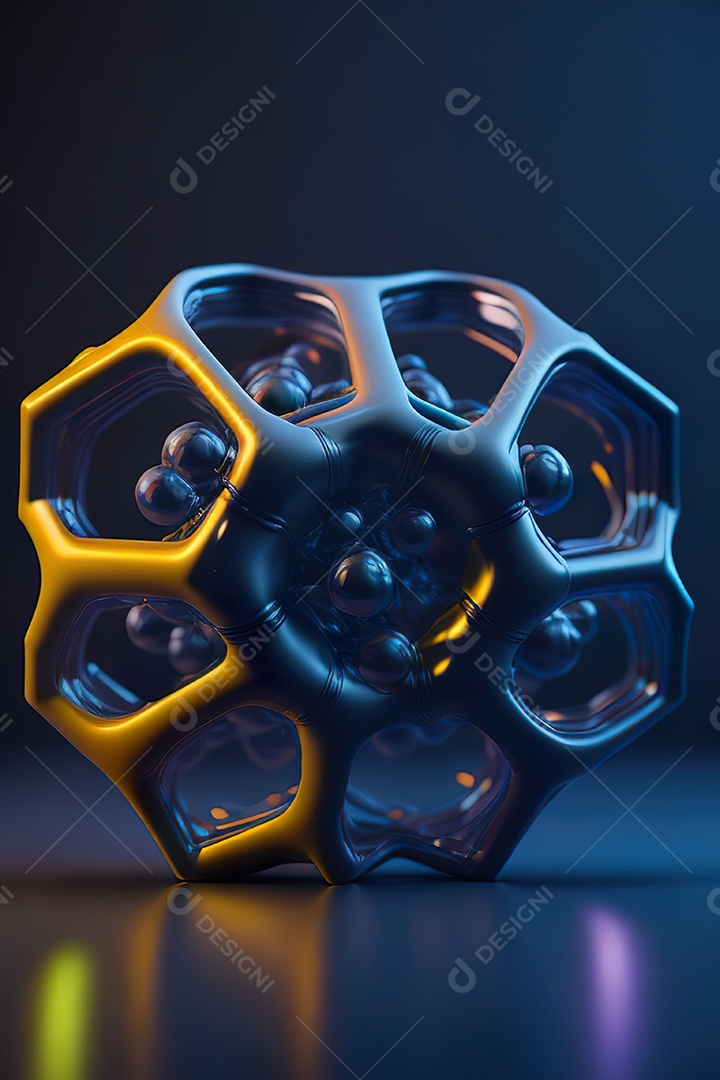 Molécula modelo colorido fundo hiperrea