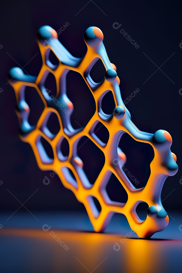 Molécula modelo colorido fundo hiperrea