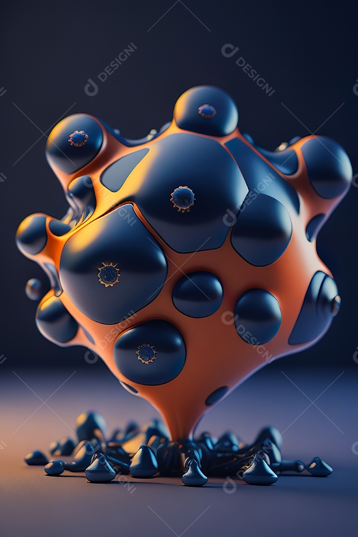 Molécula modelo colorido fundo hiperrea