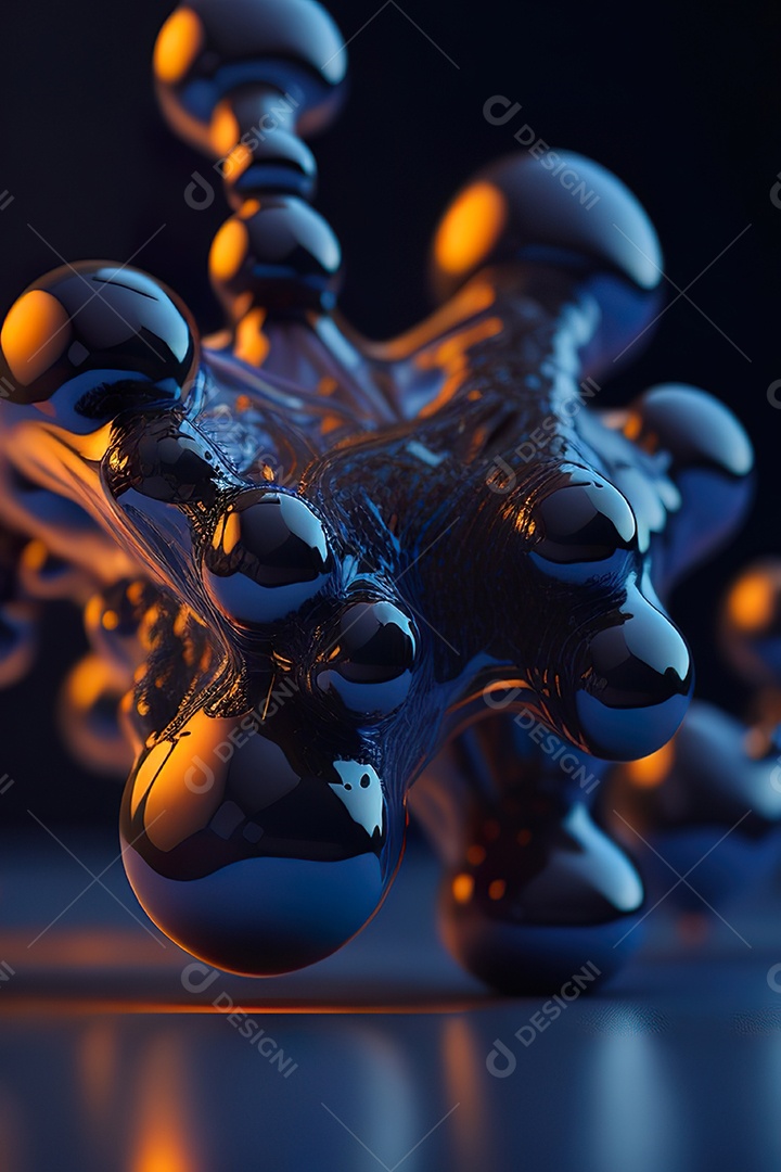 Molécula modelo colorido fundo hiperrea