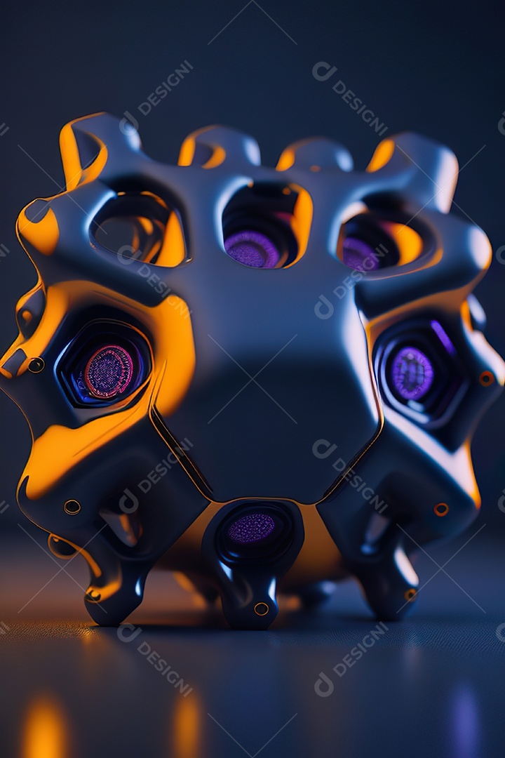 Molécula modelo colorido fundo hiperrea