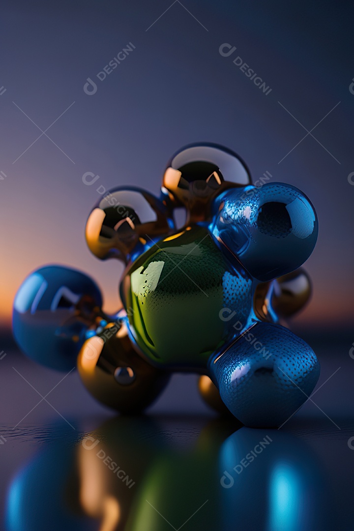 Molécula modelo colorido fundo hiperrea